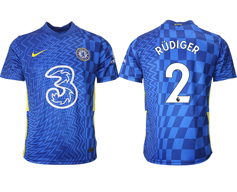 Men 2021-2022 Club Chelsea FC home aaa version blue #2 Soccer Jersey->chelsea jersey->Soccer Club Jersey